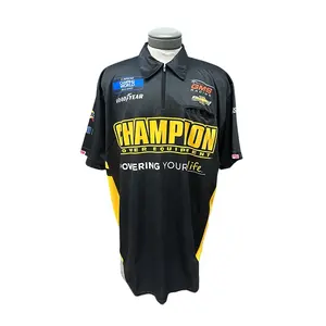 Cor personalizada Tecido Respirável Mangas Curtas Car Racing Uniform Casual T-shirt Polo Pescoço T Shirt Mens