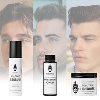 BEAUTRUE Kit de Coiffure Luxe Marque Privée : Poudre Volumisante, Pommade, Spray au Sel Marin pour Texture et Fixation des Cheveux