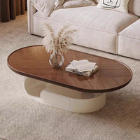 Moderner Einfacher Kleiner Wohnzimmer-Couchtisch, Netzwerk-Rot, Kreatives Cremefarbenes Design, Neuer Designer-Couchtisch aus Massivem Walnussholz
