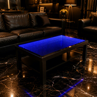 Bureau LED interactif moderne en verre avec éclairage intégré et télécommande pour usage commercial dans les bars, centres commerciaux et hôtels