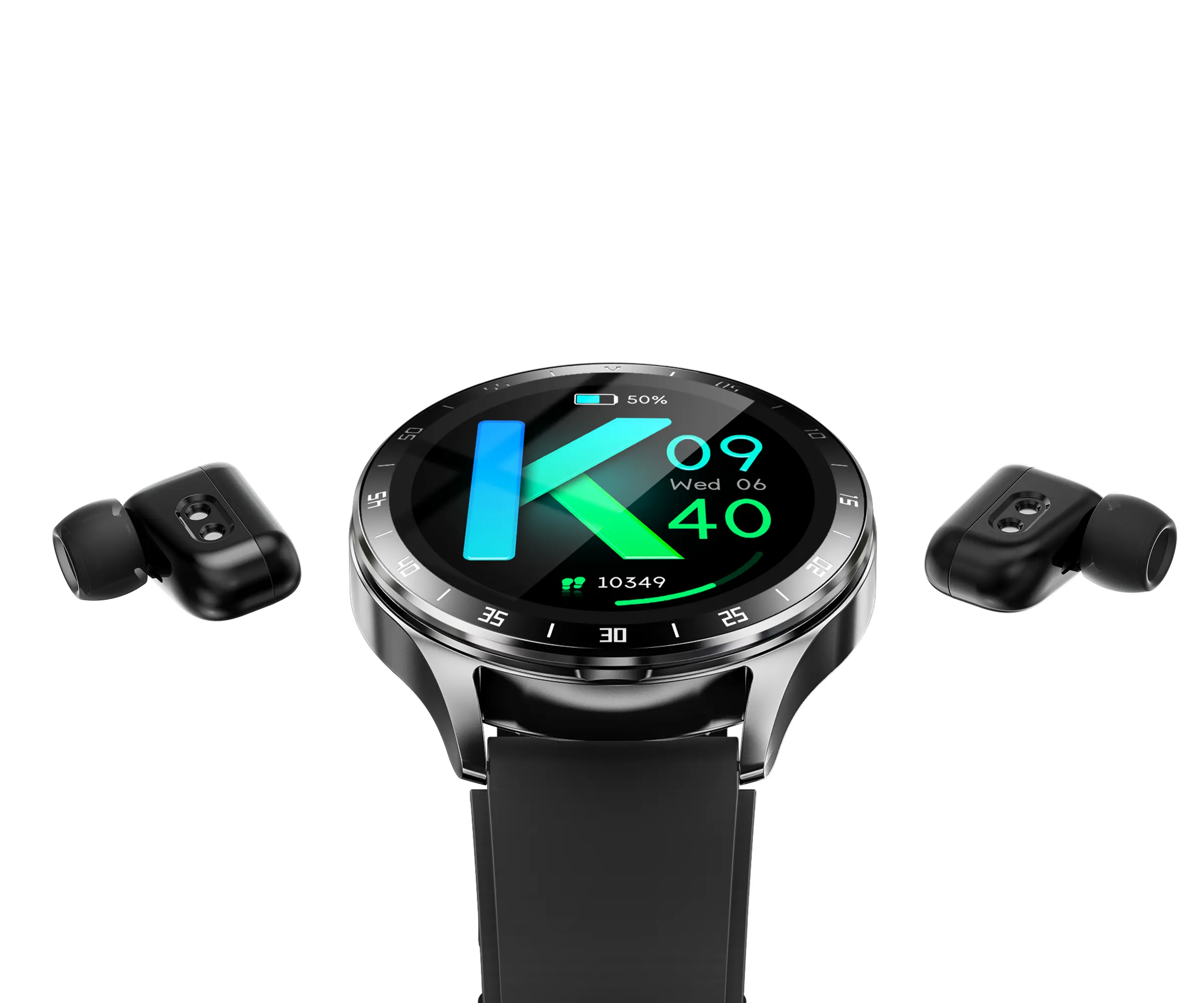 PGRETY jam tangan pintar 2 dalam 1 X10, panggilan Bluetooth 1.39 "dengan headphone earphone