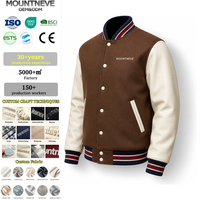 Blousons Bomber Homme Streetwear en Gros, Style Universitaire Patchwork, Personnalisables OEM ODM, Blousons d'Hiver Rembourrés pour l'Entraînement de Baseball