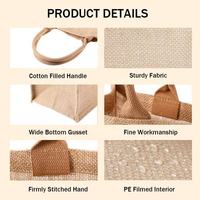Sac fourre-tout en lin et jute personnalisé, imprimé, pour mariage, shopping, cadeau, respectueux de l'environnement, réutilisable