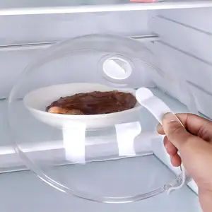 Tiktok caldo chiaro forno a microonde paraspruzzi coperchio del fornello con manico piatto piatto piatto copertura per microonde Splatter copertura per il cibo