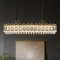 Lampes en cristal LED, luminaire suspendu en acier inoxydable doré, lustre pour salon, villa, luminaire suspendu au plafond