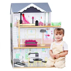 Sıcak satış rol oynamak eğitici oyuncak çocuk bebek evi diy minyatür odası ahşap kızlar için doğum günü hediyesi