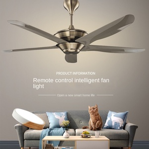 Prix usine fabricant ventilateur de plafond lumière avec télécommande bois noir blanc LED Simple moderne pour étude bureau à domicile - Product Image 4