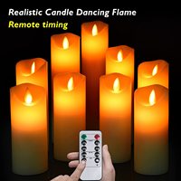 Kanlong : Lot de 9 Bougies LED Décoratives en Cire Véritable à Piles, Télécommandées, Sans Flamme