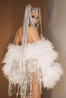 Veste ample à sequins transparents et à volants sexy, veste à franges pour club, tenue de scène pour DJ, tenue de danseuse, vêtements de strip-teaseuse