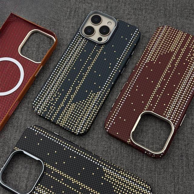 Innovative Luminous Gilded Magnetic Skin-feel Frosted Phone Case for iPhone 17 16 15 Pro Max Plus Air