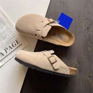 Mules <span class=keywords><strong>de</strong></span> Verano Cómodos <span class=keywords><strong>para</strong></span> <span class=keywords><strong>Hombre</strong></span> y Mujer, Marca <span class=keywords><strong>de</strong></span> Diseñador Popular, <span class=keywords><strong>Cuero</strong></span> Genuino, Estilo Brrken Stack Clogs - Product Image 5