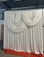 Rideau de fond en soie de lait blanc préfabriqué sur mesure pour les scènes de mariage et d'événements