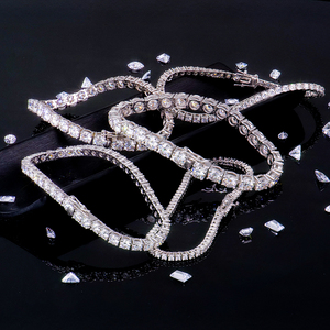 Bracelet Tennis de Haute Qualité en Argent Sterling 925, Moissanite D VVS Iced Out et Diamant de Laboratoire Certifié, pour Mariage, Bijoux Femme - Product Image 4