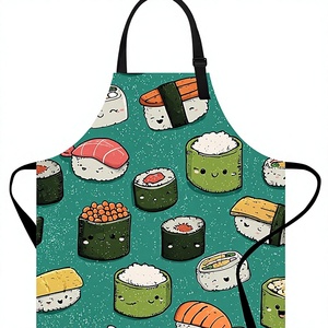 Delantal de Cocina y Repostería sin Mangas de Poliéster Tejido Estampado de Alta Calidad al por Mayor para Mujer y Hombre, 2 Bolsillos, 32x28 Pulgadas - Product Image 1