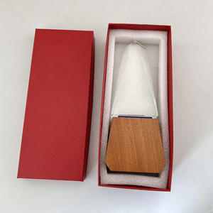 Trophée en verre cristal personnalisé avec gravure, base en bois en forme de flamme, plaque en verre, trophée en cristal - Product Image 6