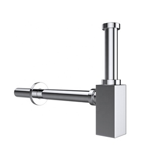 Accessori Bagno: <span class=keywords><strong>Sifone</strong></span> Quadrato in Ottone per Lavabo Moderno G1 1/4, <span class=keywords><strong>Sifone</strong></span> <span class=keywords><strong>a</strong></span> Bottiglia <span class=keywords><strong>Cromato</strong></span>, Scarichi Contemporanei per Bagno - Product Image 1