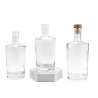 Échantillon gratuit bouteille de vin en verre 100ml 375ml 500ml 750ml bouteille d'alcool vide bouteille de vodka ronde transparente