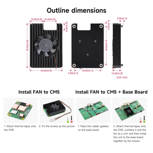 Waveshare CM5 Dedicated All-in-one 3007 Cooling Fan, Compatible with <strong>Raspberry</strong> <strong>Pi</strong> Compute Module 5 - Product Image 6