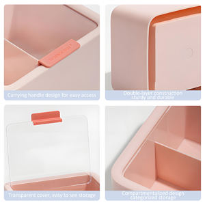 Semplice scatola di immagazzinaggio nordico Desktop che conserva il trucco cotone bellezza in polvere soffio cotone tampone interdentale con filo interdentale rossetto - Product Image 4