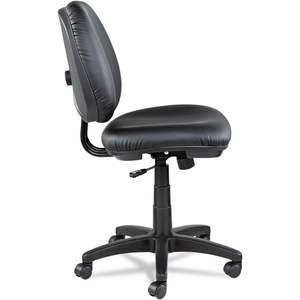 Silla de oficina Alera Interval Series contemporánea con función de elevación, giratoria e inclinable, altura ajustable, cuero negro, malla, espuma y aluminio - Product Image 1