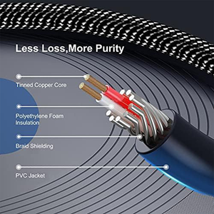 Cavo <span class=keywords><strong>RCA</strong></span> di Alta Qualità da 3,5 mm a 2 <span class=keywords><strong>RCA</strong></span>, Intrecciato in Nylon Placcato Oro, per Audio Auto, Vendita all'Ingrosso - Product Image 6