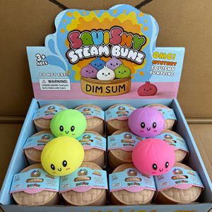Jouet promotionnel 5,5 cm, boule anti-stress colorée en forme de dim sum, jouet sensoriel à presser, boule de pâte anti-stress - Product Image 2