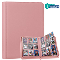 Classeur de cartes à collectionner TC personnalisé à 9 pochettes en cuir PU avec fermeture éclair et pages fixes pour cartes de jeu TCG