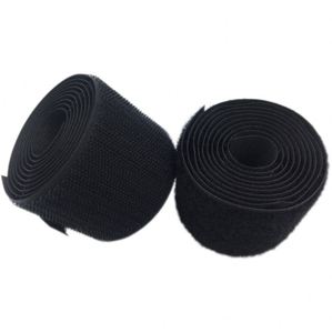 Eco-Friendly Nylon Polyester Black White Hook Loop Tape High Strength <b>Sew</b>-On Adhesive Double Sided Hook and Loop Fastener Tape - Product Image 3