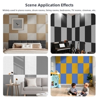 Panneaux acoustiques insonorisants en polyester pour décoration murale, matériau de réduction du bruit intérieur pour studio d'enregistrement