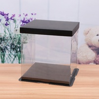 Boîte à gâteau transparente en acrylique, boîte rectangulaire, vente en gros d'usine, 10 pièces
