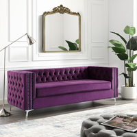 Winforce OEM ODM Nouveau design Meubles de maison Canapés de salon Fournisseurs de Chine Rembourrage Velours 3 Places Canapé Chesterfield