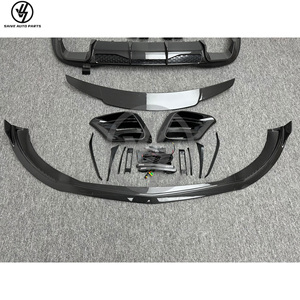 Kits de pare-chocs en fibre de carbone sèche style B pour Mercedes Classe S W223 S450/S500 2021-2024, comprenant aileron arrière, diffuseur, embouts d'échappement et lèvre avant - Product Image 4