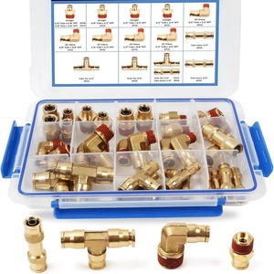 ข้อต่อลมทองเหลือง 32 ชิ้น ขนาด 1/4 3/8 1/2 นิ้ว สำหรับระบบอัดอากาศ - Product Image 1
