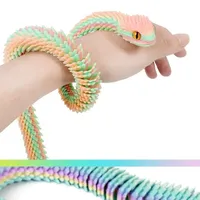 Nouvelle décoration de serpent imprimée en 3D de 30 cm, animaux imprimés en 3D, accessoires de bureau, décoration de pièce, table de bureau, ornement amusant pour l'année du serpent
