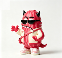 Figurine de collection personnalisée en PVC et ABS, motif melon rouge rayé, monstre démoniaque cool, fabriquée en Chine, OEM sur mesure pour la vente en gros aux marques