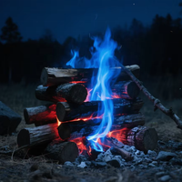 Poudre colorée de feu de camp de flamme magique bleue en gros pour le camping, les festivals, le feu de joie d'arrière-cour, emballage de logo personnalisé