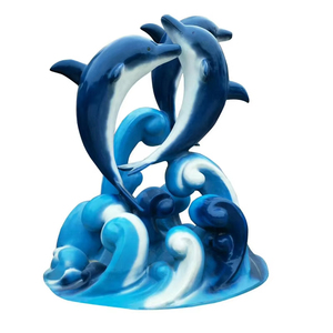 Sợi Thủy Tinh Cá Heo điêu khắc hồ cá nước Tính năng hạ cánh cảnh quan phác thảo công viên lớn ngoài trời mô phỏng cá heo trang trí - Product Image 1