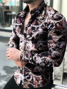 <span class=keywords><strong>Camicie</strong></span> floreali a maniche lunghe da <span class=keywords><strong>uomo</strong></span> slim fit con stampa floreale autunnale - Product Image 4