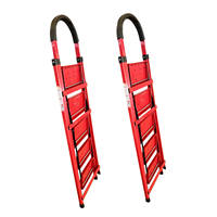 Échelle pliante en acier au carbone et aluminium à 2-6 marches, échelle moderne renforcée rouge, tabourets, usage domestique, certifiée EN131