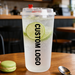 Vasos de Plástico Esmerilados de 500 ml, Pared Simple, 90 mm, Impresión UV, para Suministros de Restaurantes y Comida para Llevar - Product Image 3