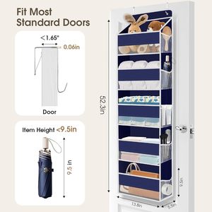Over The Door Organizer 15 Pockets 40 Lb Capacity Hanging <b>Storage</b> <b>For</b> Closets Bathroom <b>Kitchen</b> - Product Image 2