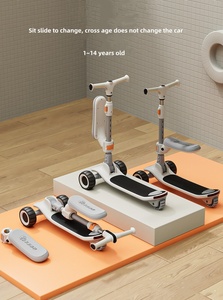 สกู๊ตเตอร์ไฟฟ้า 3 ล้อสำหรับเด็กพร้อมระบบยกเพลงได้ ดีไซน์พลาสติกน้ำหนักเบาพับเก็บได้สำหรับเด็กอายุ 18 เดือนถึง 12 ปี - Product Image 4