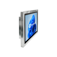 Panel PC Industrial de 19 Pulgadas con Pantalla Táctil Capacitiva IP65, Superficie Plana con Esquinas Redondeadas, Sin Ventilador, de Acero Inoxidable con M12