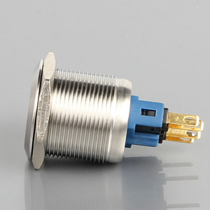 HABOO saklar on off 22mm tahan air, tombol saklar daya IP65 sementara, tombol tekan logam 4pin - Product Image 3