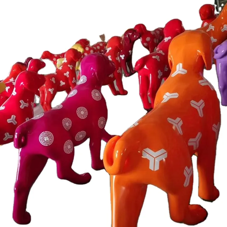 مصنع مخصص الألياف الزجاجية مواد الراتنج تمثال لكلب للبيع