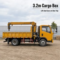 Guindaste Montado em Caminhão Usado Confiável de 3200kg, Ano 2020, Motor de 130HP, Caminhão Compacto com Braço Hidráulico