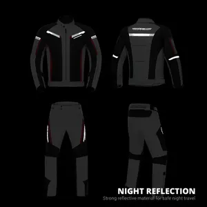 Giacca da Moto impermeabile giacca da corsa uomo pantaloni da Moto indossabili abbigliamento Moto con protezione EVA - Product Image 4