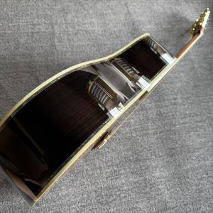 Guitarra Acústica Profesional D45 4/4 de 40 Pulgadas, Madera de Pino Sólida, 6 Cuerdas de Acero, Acabado Brillante, 20 Trastes, Sin Estuche - Product Image 4