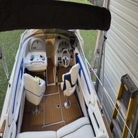 Tapis de sol auto-adhésif en EVA style teck SeaDek MarineMat Gatorstep pour plateforme de bain et cockpit de bateau Sea Ray 210 Signature 1997