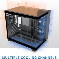 MUSETEX Pre-Installed 3 X 120mm Fans 360MM RAD Support 270 Full View Tempered Glass Black Y6 Type-C Mid Tower ATX Computer